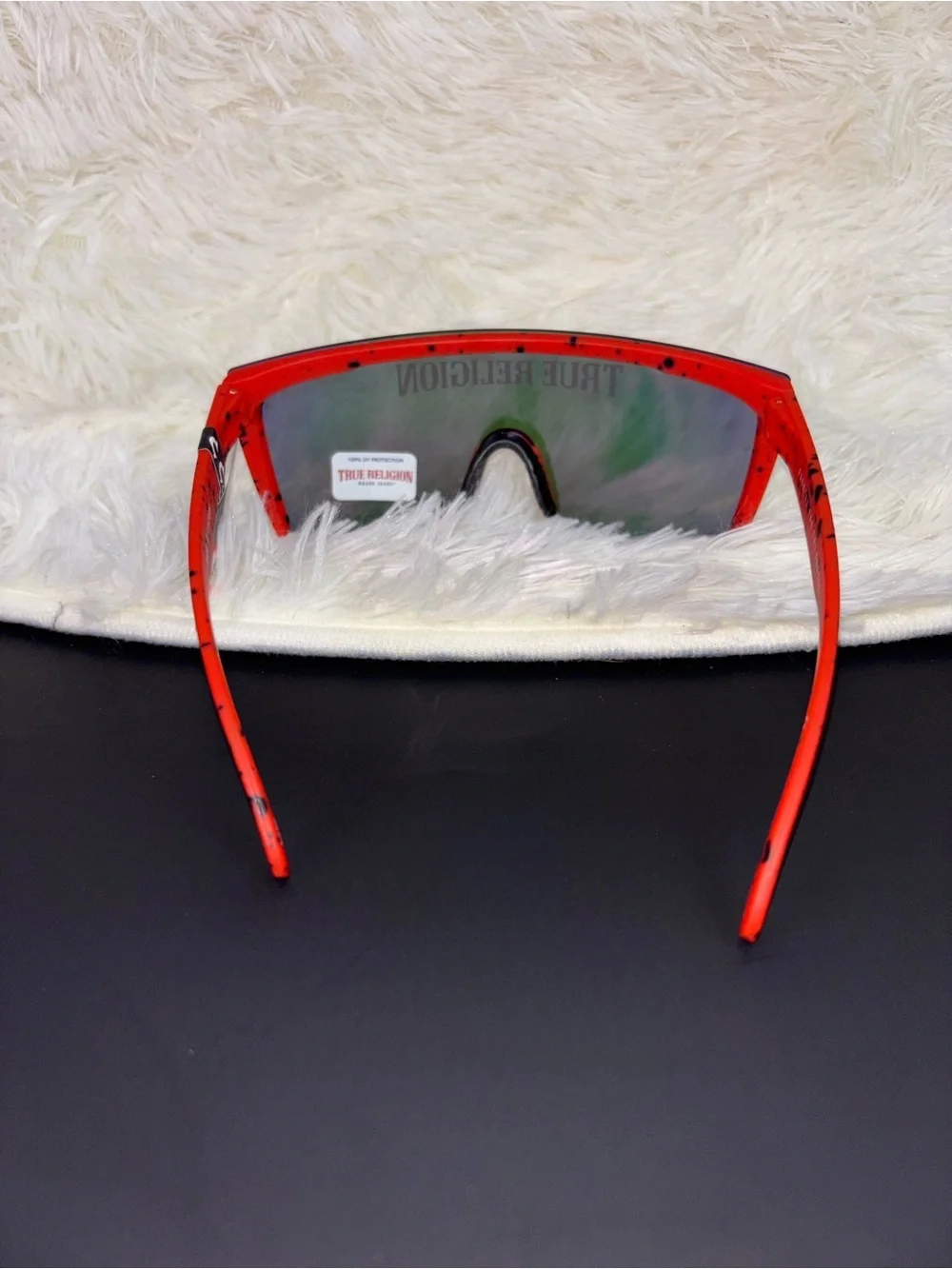 True Religion Red and Black Speckled Sunglasses